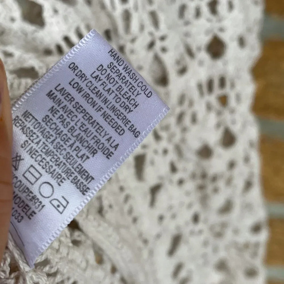 Vince Creme Crochet Lace Boho Sun Dress M - Picture 8 of 9